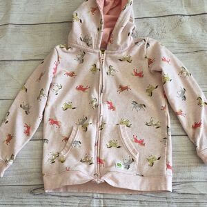 John Deere Pink Horse Print Sweatshirt Hoodie